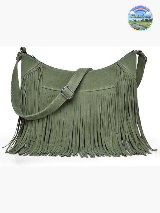 Handbags - Vintage Suede Fringe Hobo Bag Crossbody Tassel Shoulder Purse